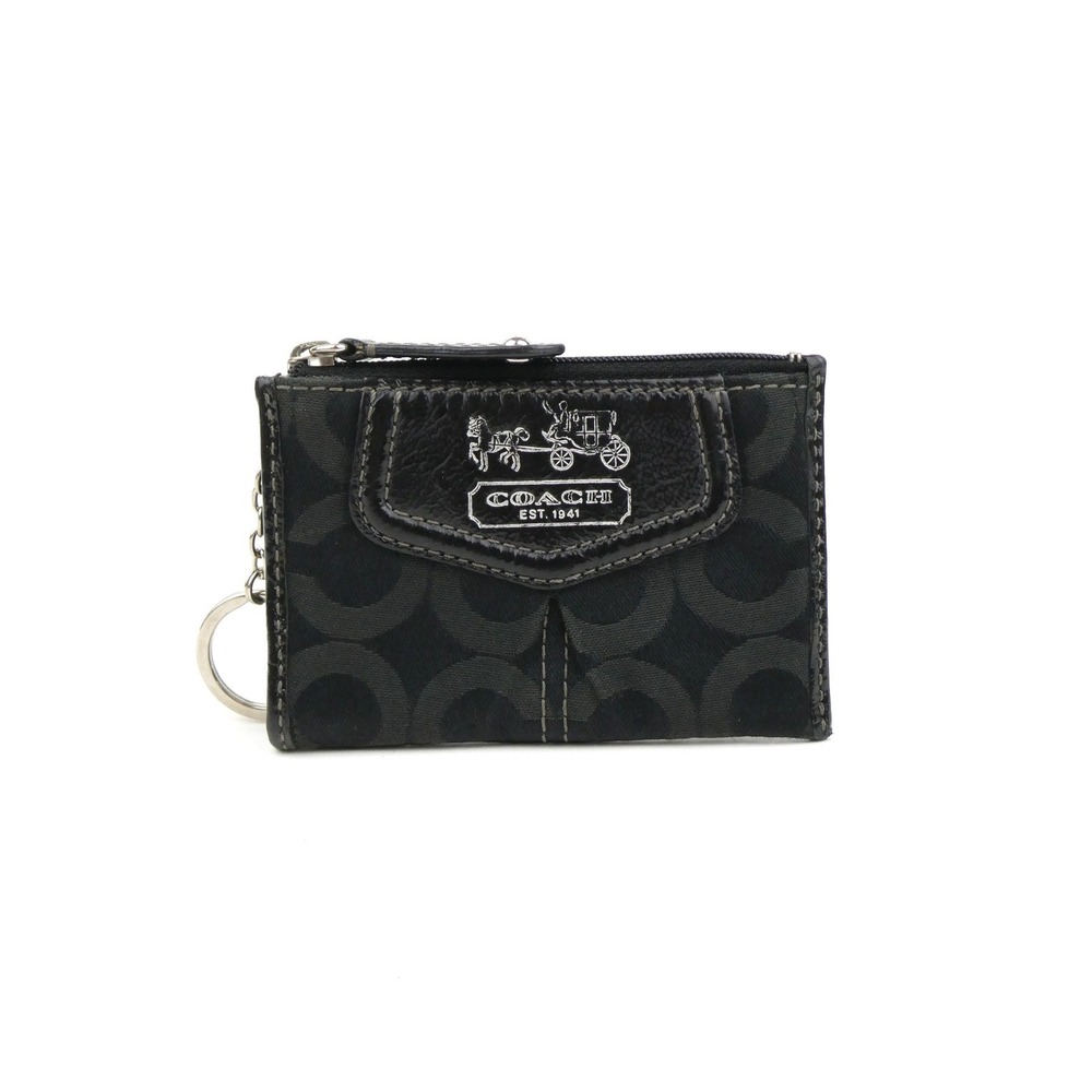 Coach Madison Signature Op Art Black Mini Skinny Case
